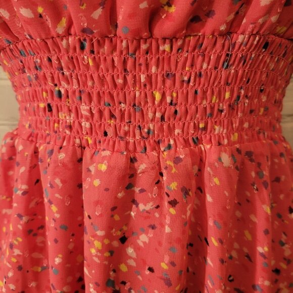 Aqua Girls' Flutter Speckle Print MIDI Dress - Picture 2 of 8